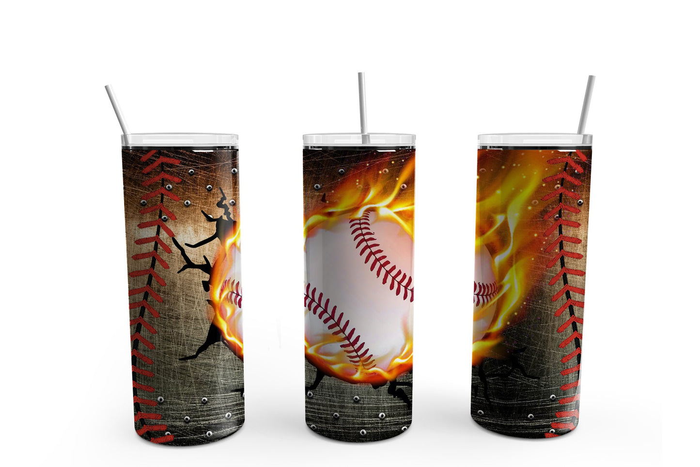 Flaming Baseball - 20 oz Tumbler