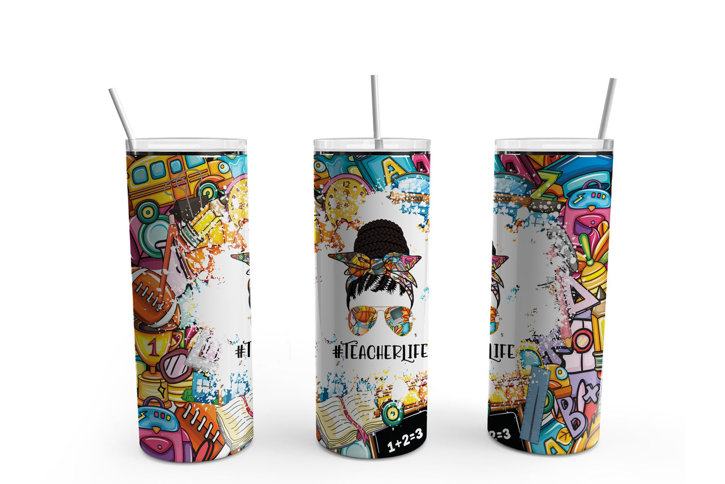 Teacher Life - 20oz Tumbler with straw and lid