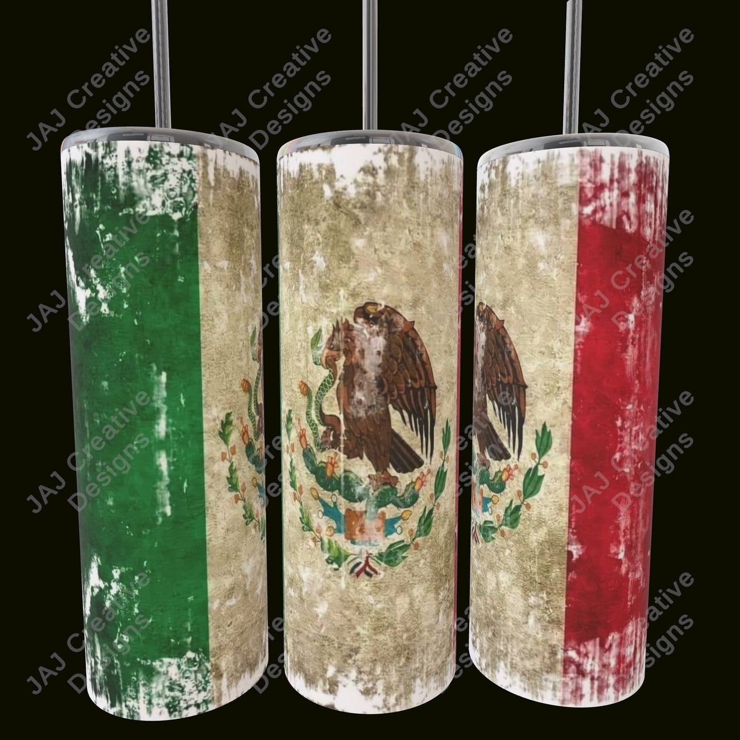 Mexican flag - 20oz Tumbler with lid and straw